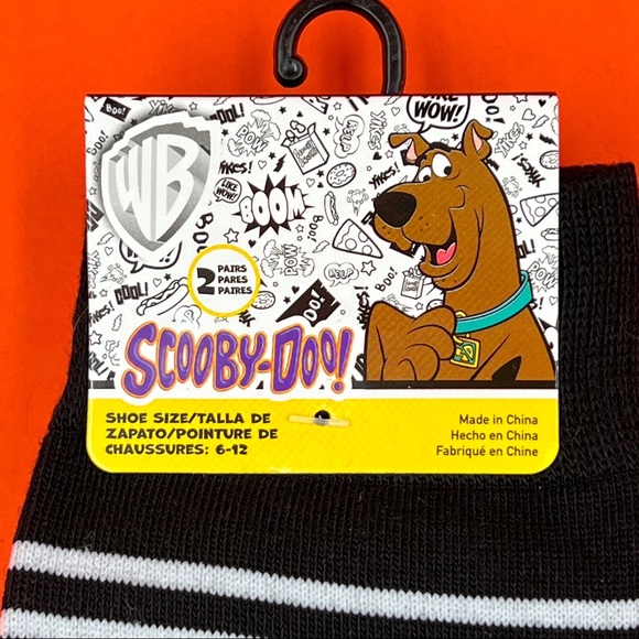 Scooby Doo WB Classic Cartoon Crew Socks 2 Pairs Mens Womens Novelty Gift - Picture 3 of 7